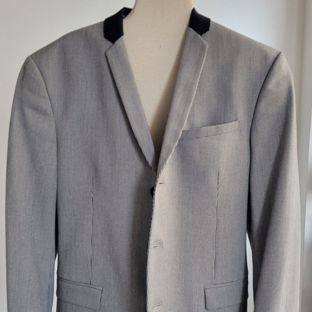 CLEARANCE - Zara Men’s Houndstooth Blazer Jacket Abstract Lining (Size: 38)